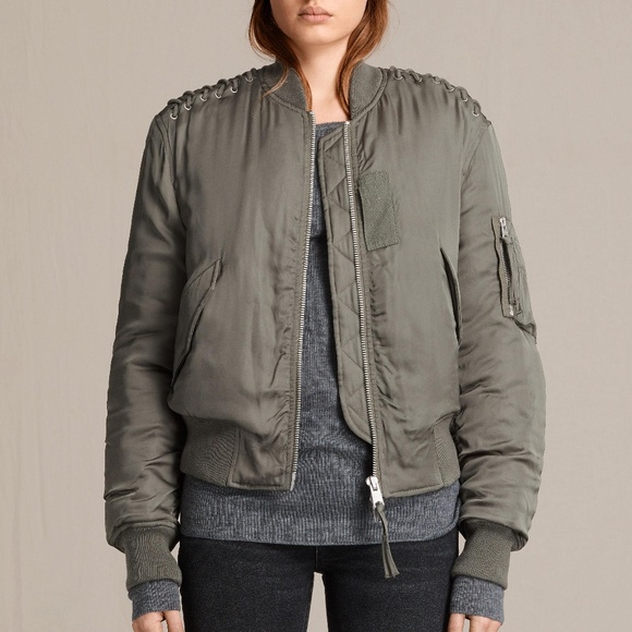 All Saints Jackets Coats Allsaints Bree Laced Bomber Jacket Poshmark